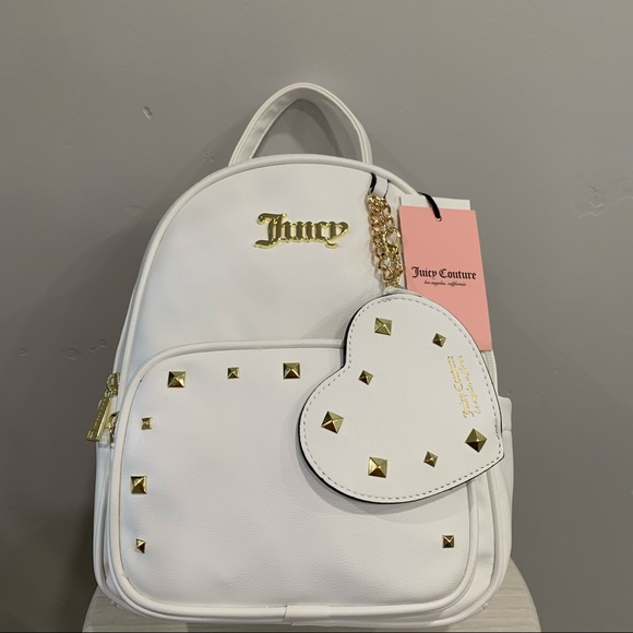 NWT Juicy Couture White Gold Accent Backpack